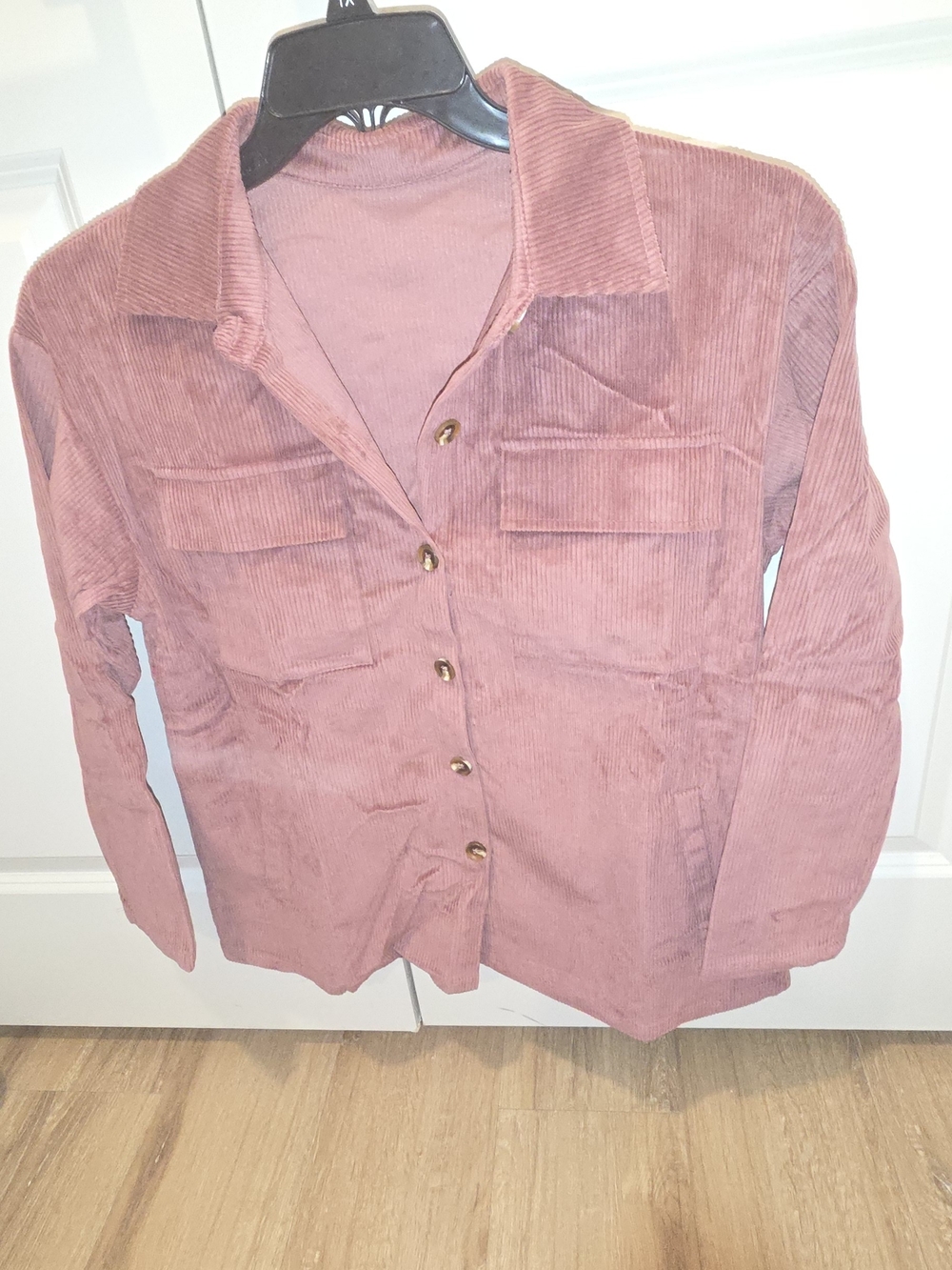 Women's Dusty Rose Corduroy Button-Front Jacket